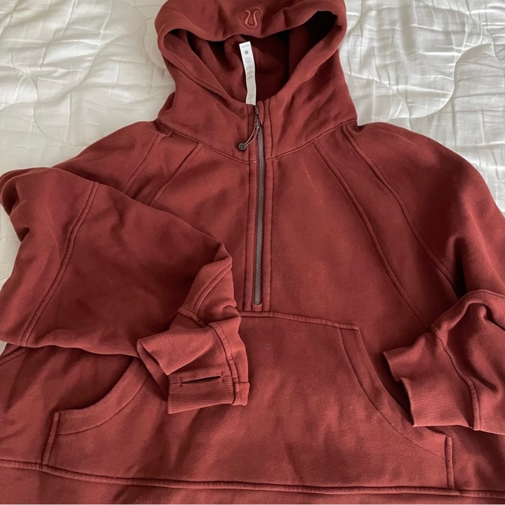lululemon scuba half zip, XL/XXL-rust brown